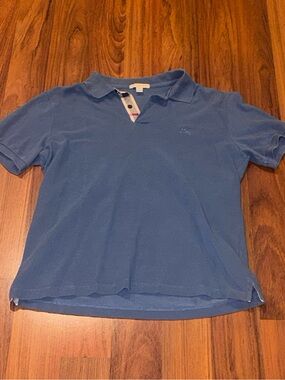 Authentic Men’s Burberry Polo Size Large Blue Classic Embroidered Logo